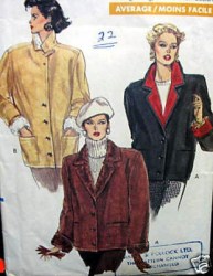 7595 VOGUE CONTRAST LINED JACKET LENGTHS 89 PATTERN 12-16